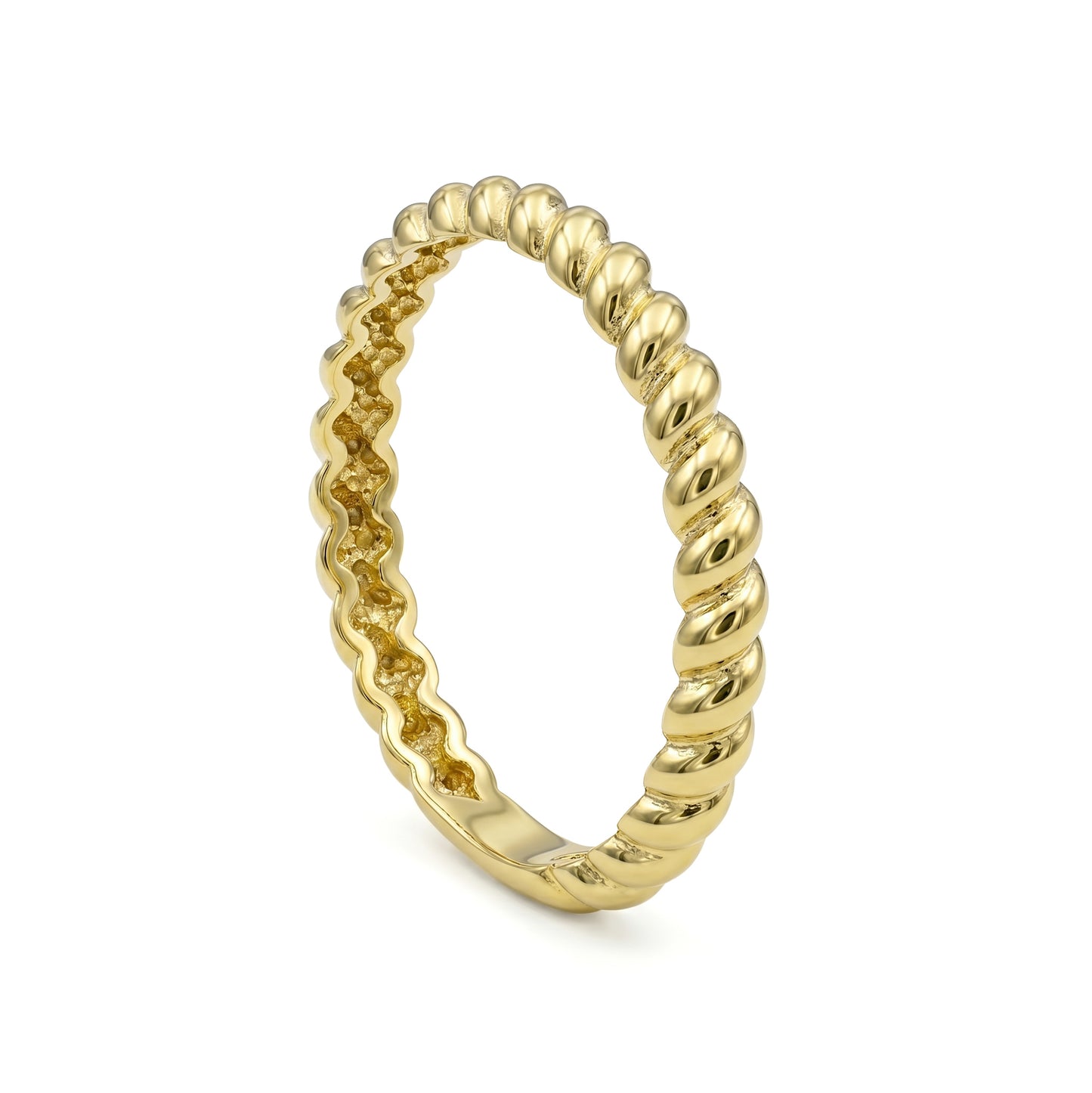 18K Gold Twisted Rope Band Ring