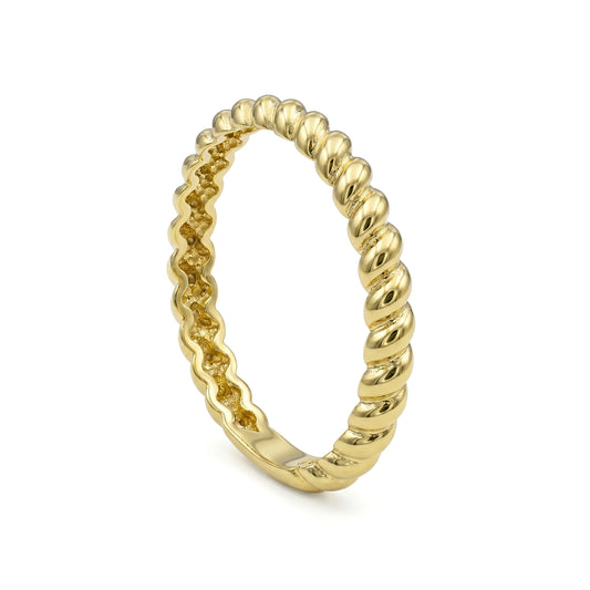 18K Gold Twisted Rope Band Ring