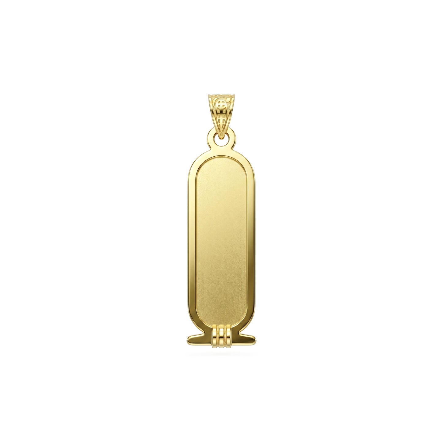 18K Gold Classic Smooth Cartouche Pendant