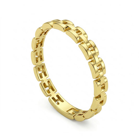 18K Gold Link Band Ring