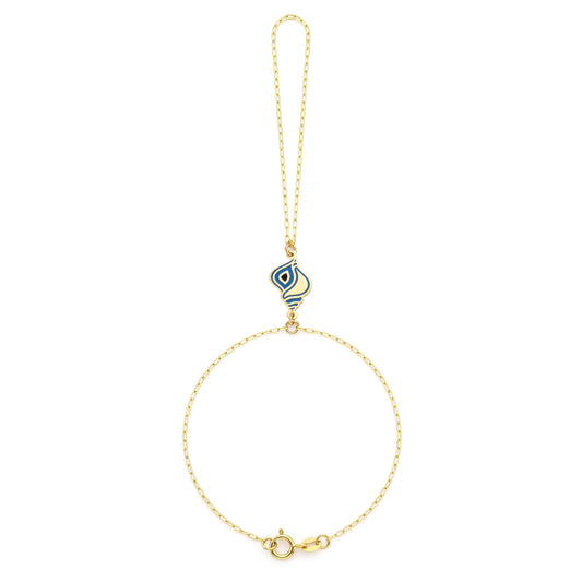 18K Gold Summer Shore Enamel Hand Chain