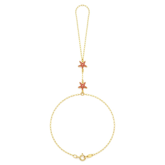 18K Gold Summer Vibes Enamel Hand Chain