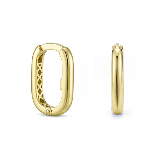 18K Gold Geometric  Hoop Earrings