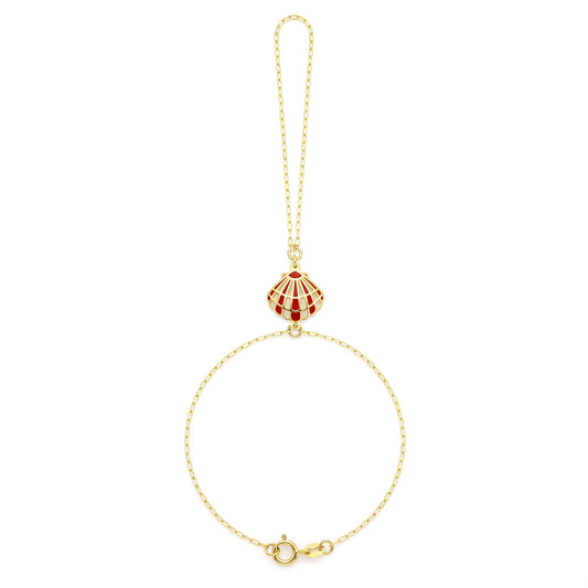 18K Gold Seaside Shell Enamel Hand Chain
