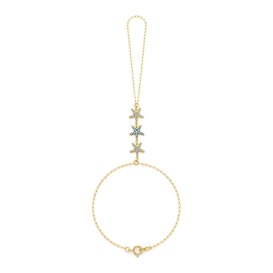 18K Gold Summer Vibes Enamel Hand Chain