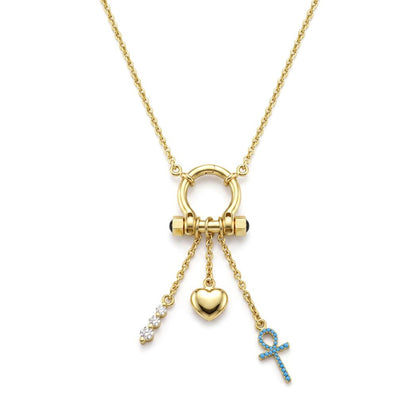 18K Gold Multi-Charm Necklace
