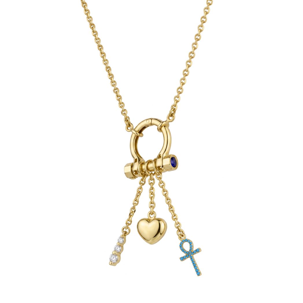 18K Gold Multi-Charm Necklace