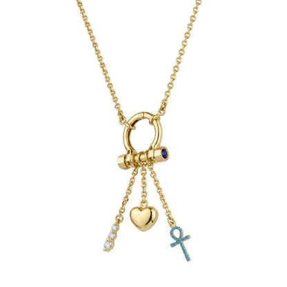 18K Gold Multi-Charm Necklace