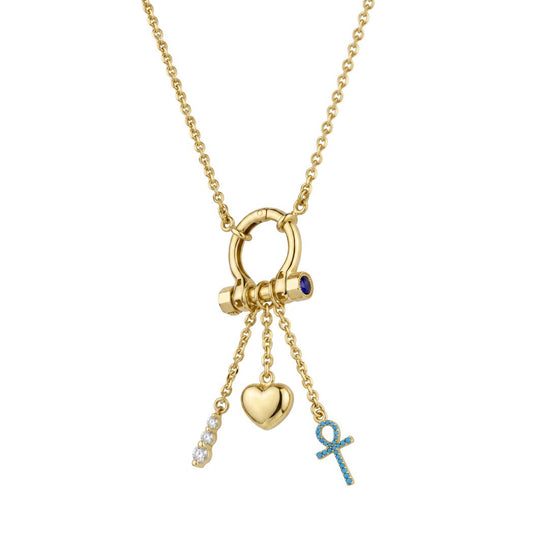 18K Gold Multi-Charm Necklace