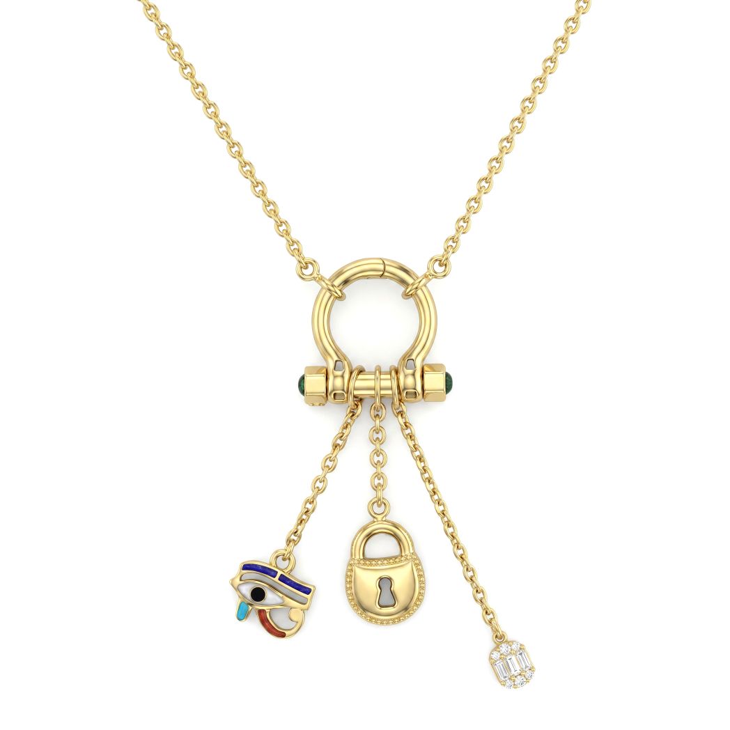 18K Gold Multi-Charm Necklace