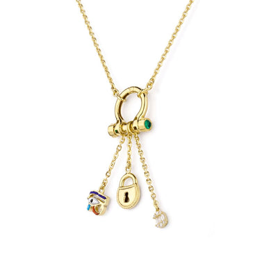 18K Gold Multi-Charm Necklace