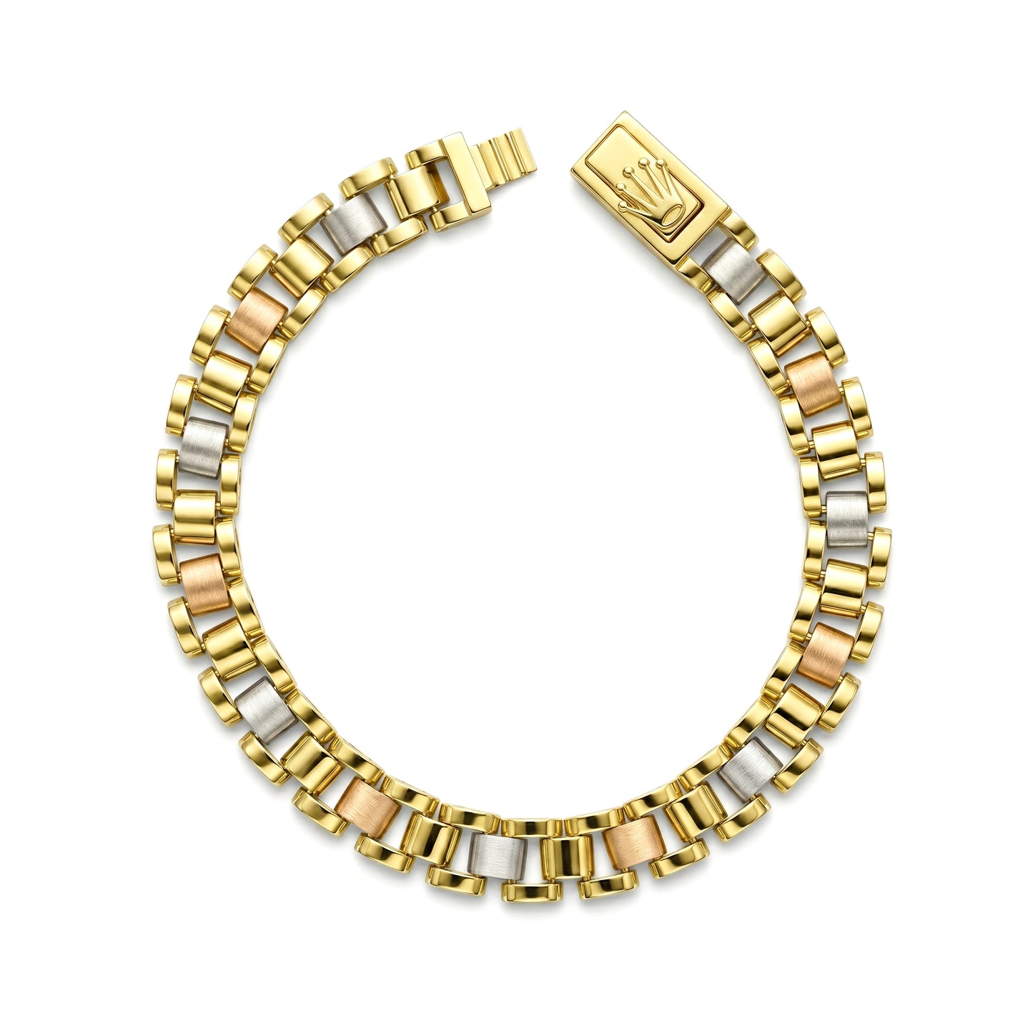 18K Gold Tri-Color Link Bracelet