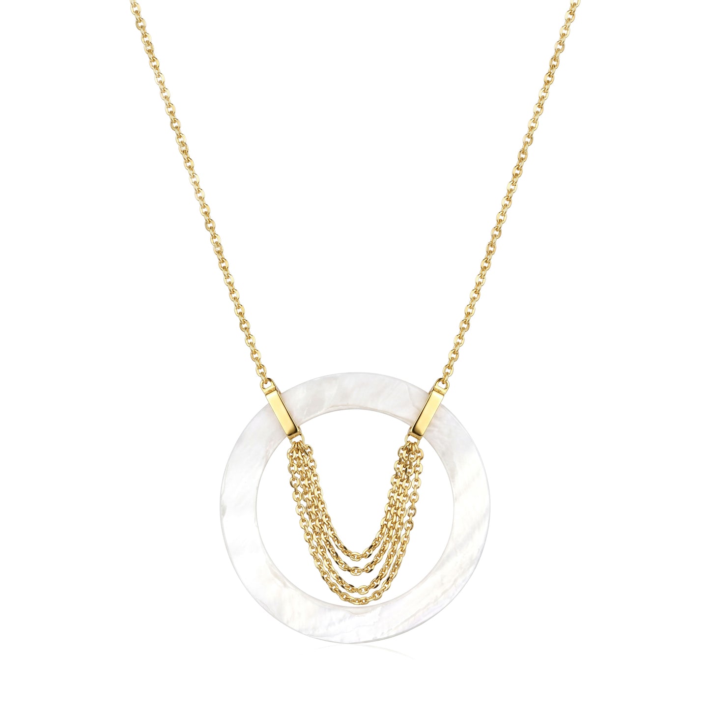 18K Gold Circular Shell Necklace