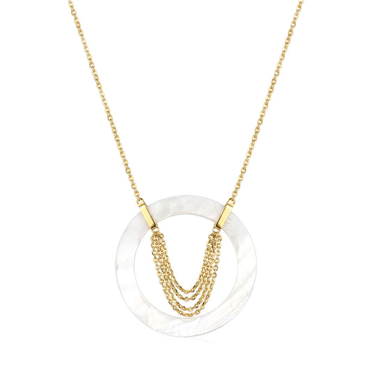 18K Gold Circular Shell Necklace