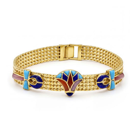18K Solid Gold Pharaonic Bracelet