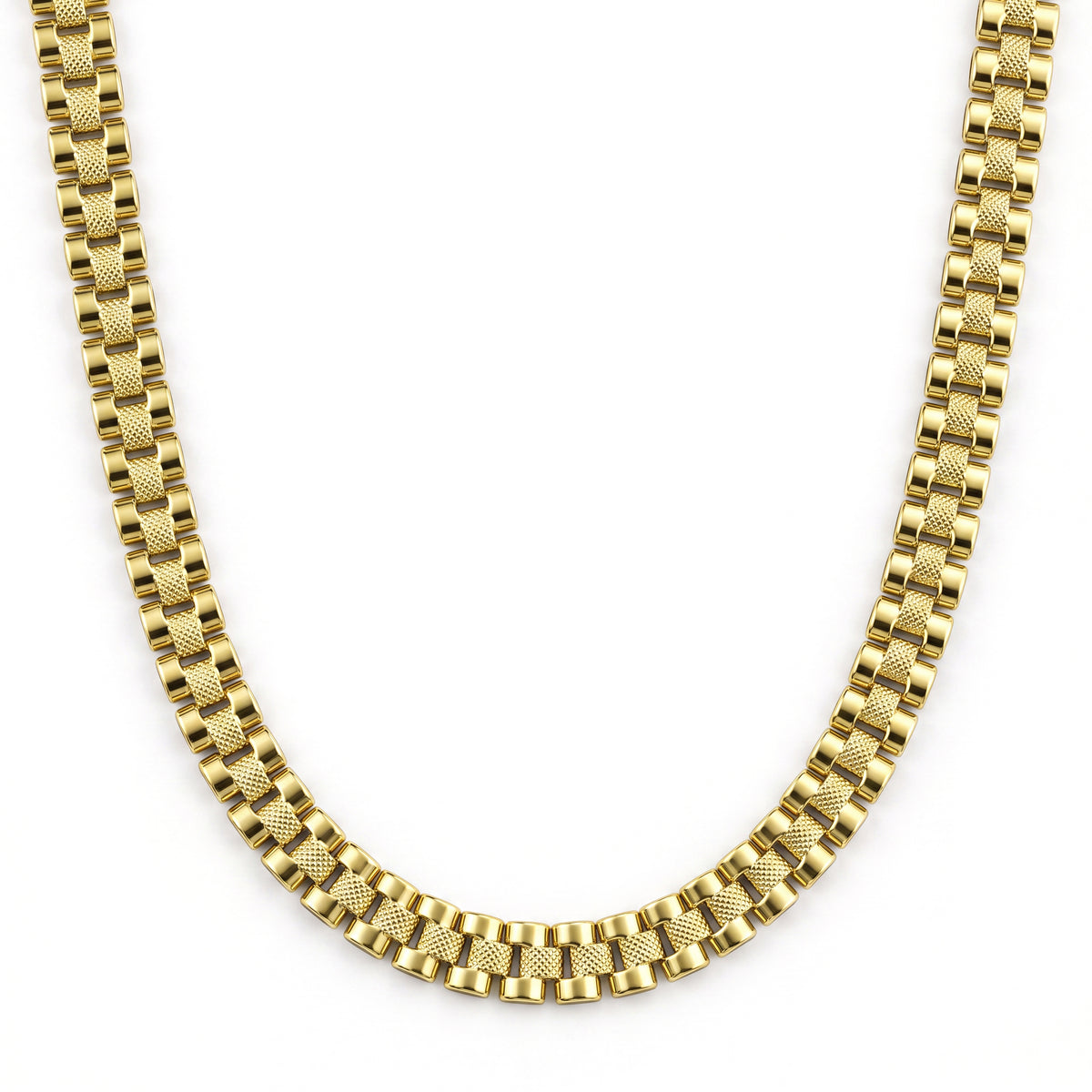 18K Gold Interlocking Link Necklace