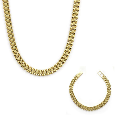 18K Gold Interlocking Link Necklace