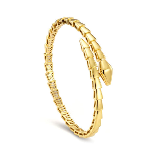 18K Serpentine Gold Coil Bangle