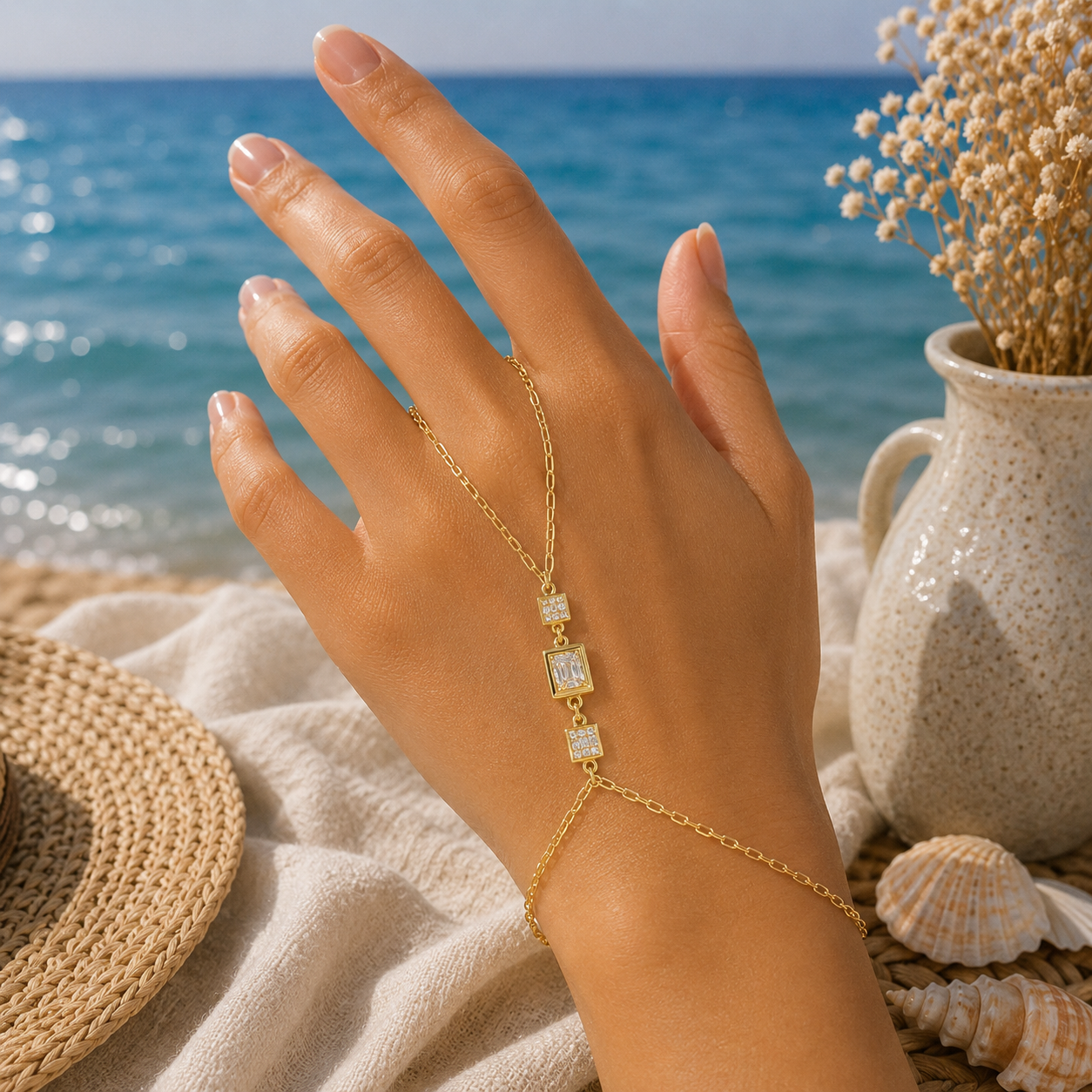 18K Golden Aura Hand Chain