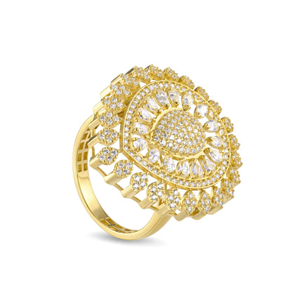 18K Gold Emerald & Zircon Grand Statement Set