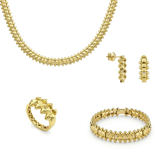 18K Gold  Spike" Luxury Jewelry  full Set.