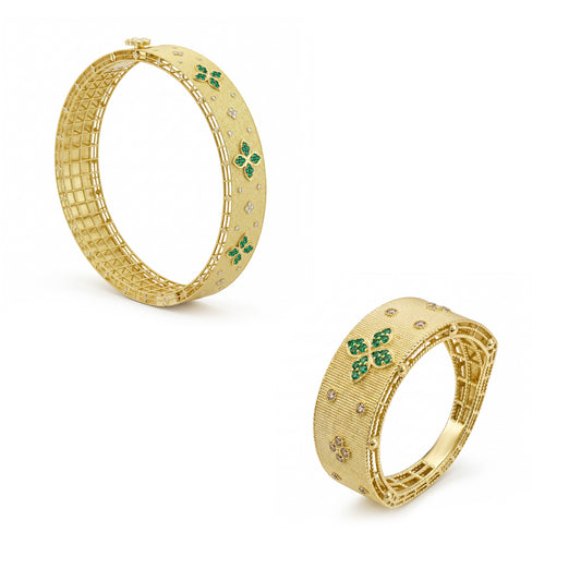 18K Gold Royal Blossom Matte Half Set