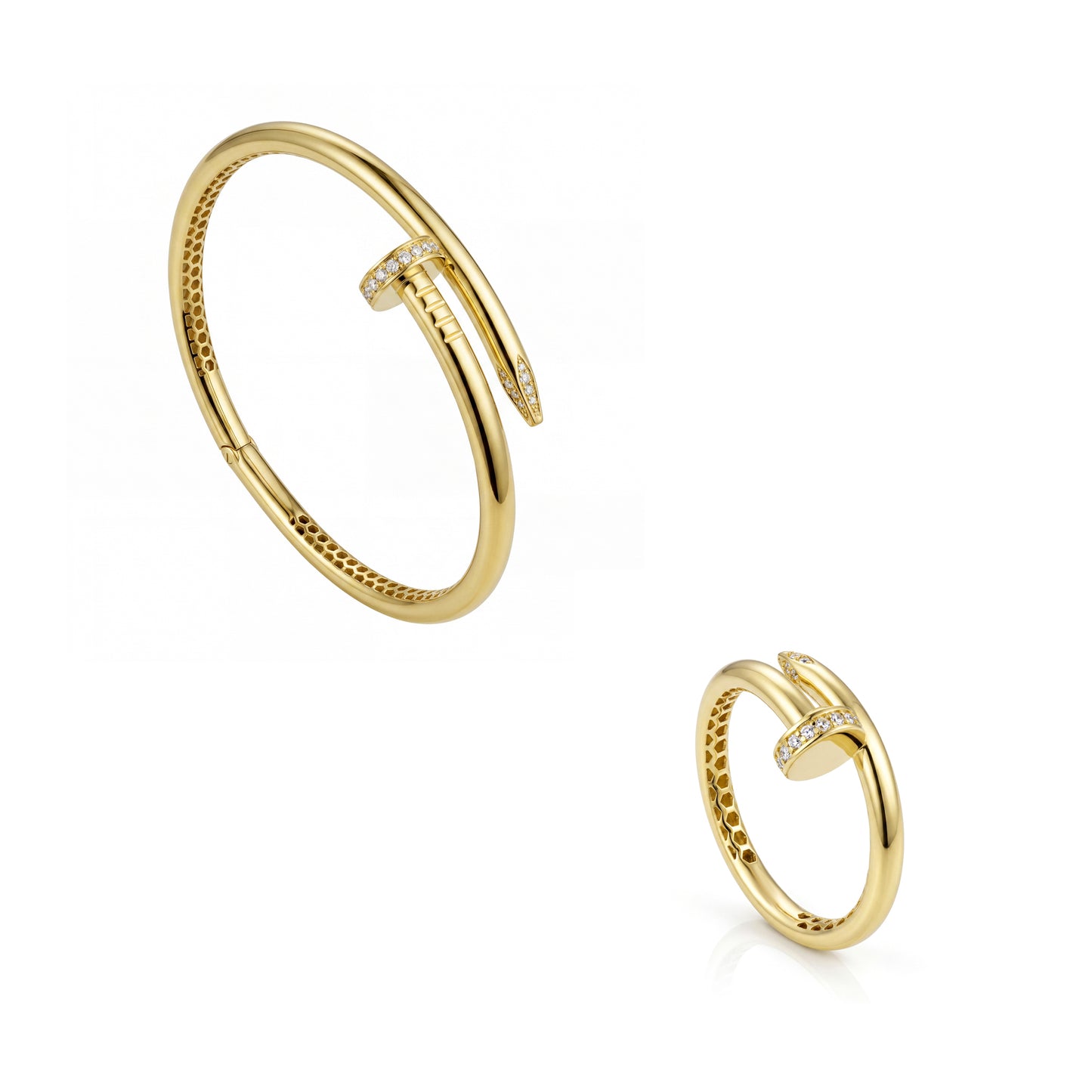 18K Gold Modern Edge Half-Set