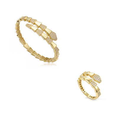 18K Gold Serpenti-Style Half-Set