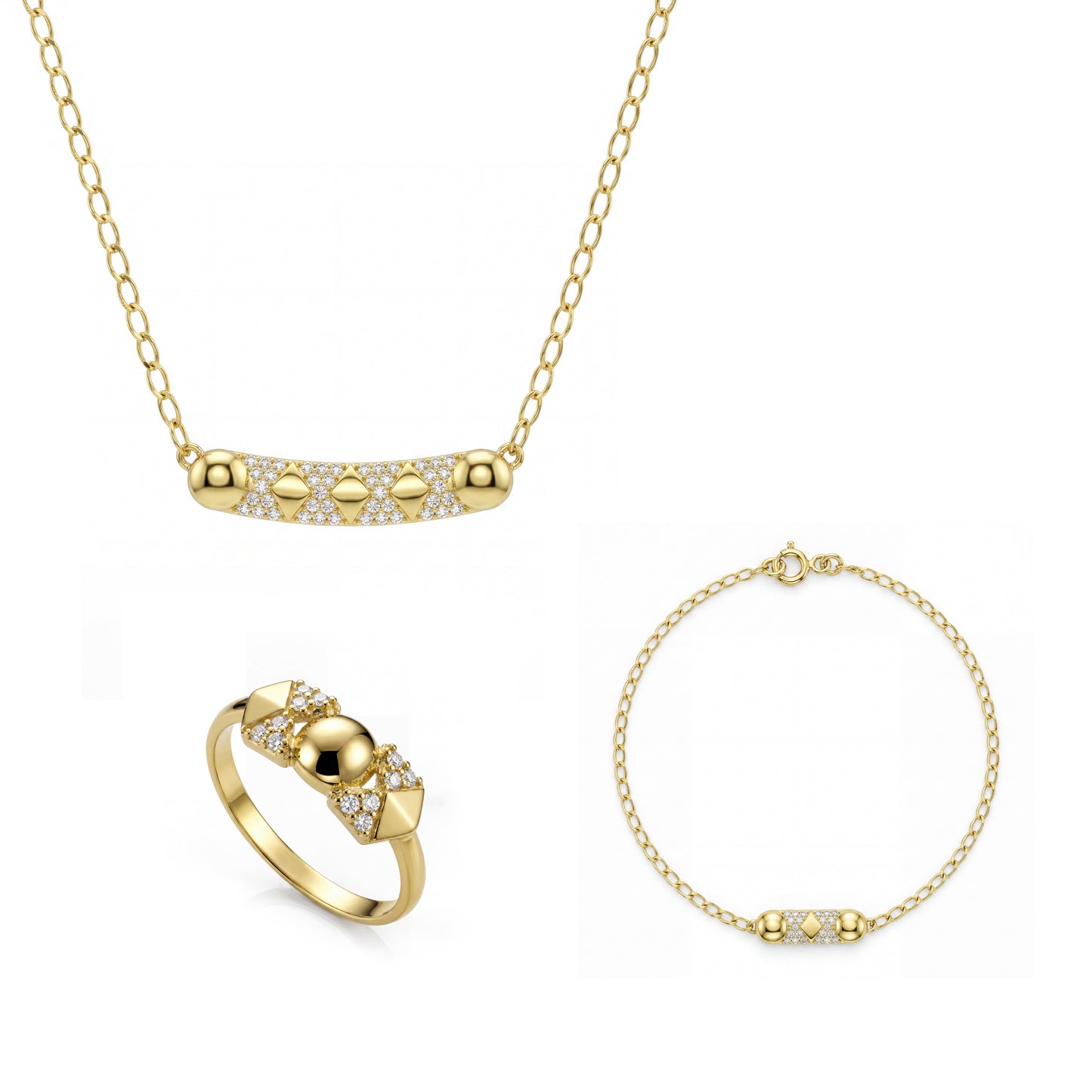 18K Gold Gilded Motif Elegance Set