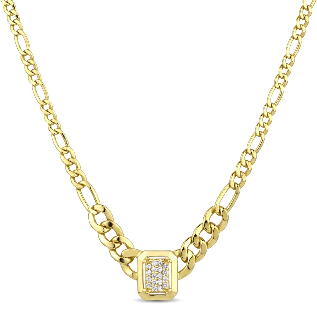 18K Square Baguette Zircon Gold Jewelry Set
