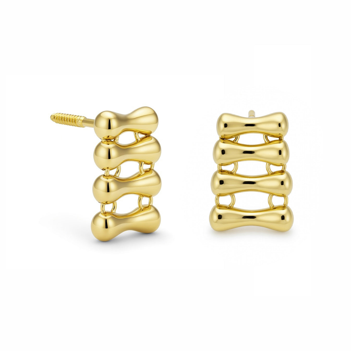 18K Gold Edgy Spike Set