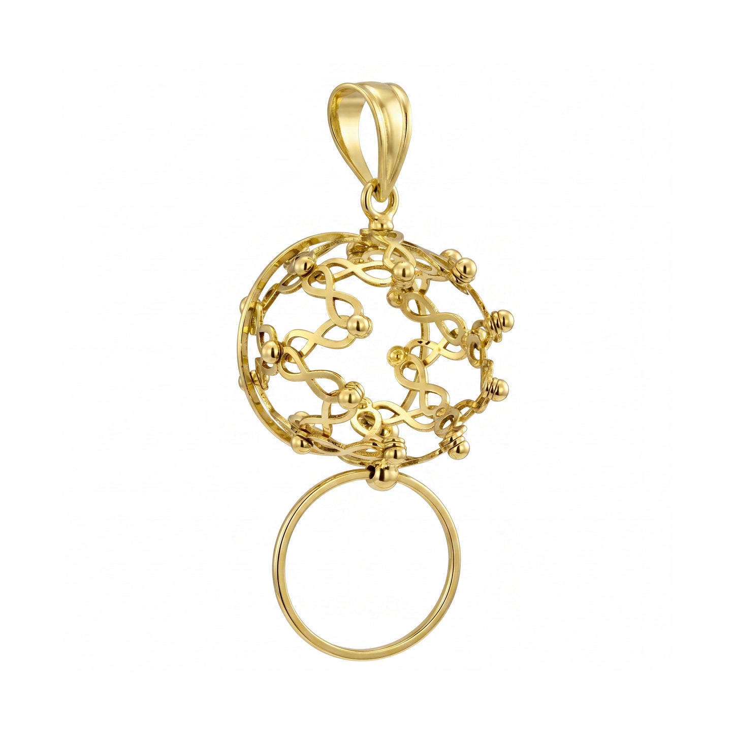 18K Gold Cage Pendant
