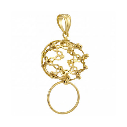 18K Gold Cage Pendant