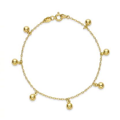 18K gold Elegant Bead Charm Jewelry Set