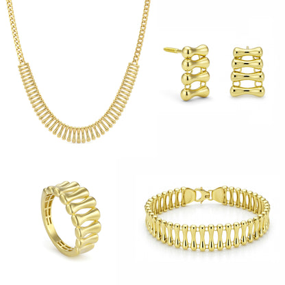 18K Gold Edgy Spike Set