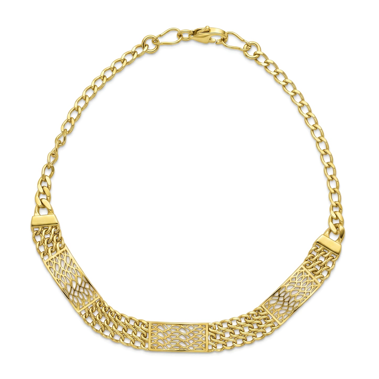 18K Solid Gold Mesh Link Full Set.