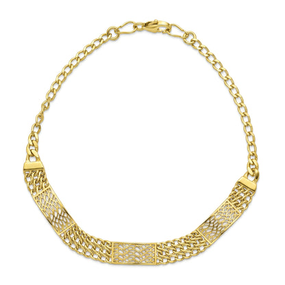 18K Solid Gold Mesh Link Full Set.