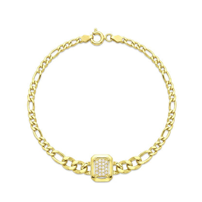 18K Square Baguette Zircon Gold Jewelry Set