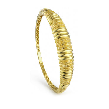 18K Gold Ribbed Texture Half-Set