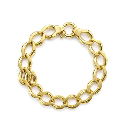 18K Gold Classic Chain Necklace & Bracelet Set