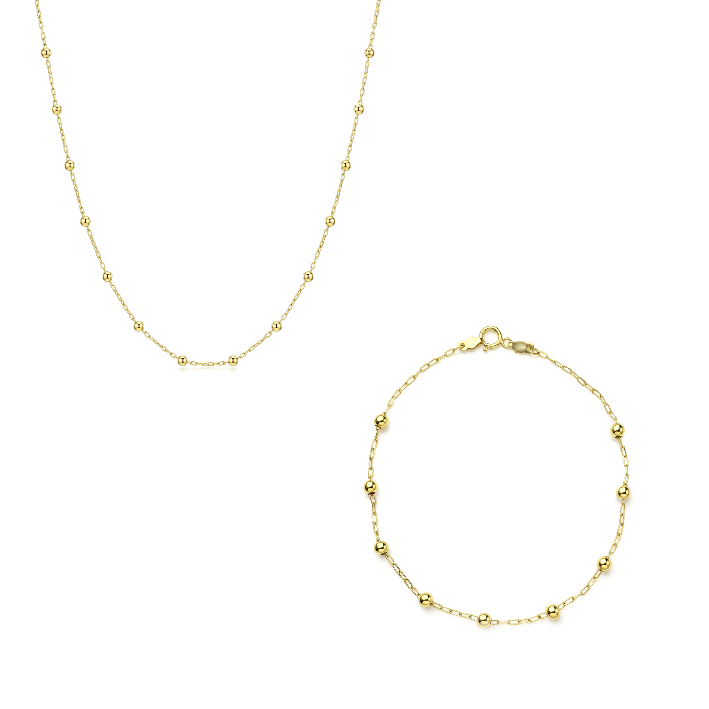 18K Gold Classic Gold Bead Station Half Set