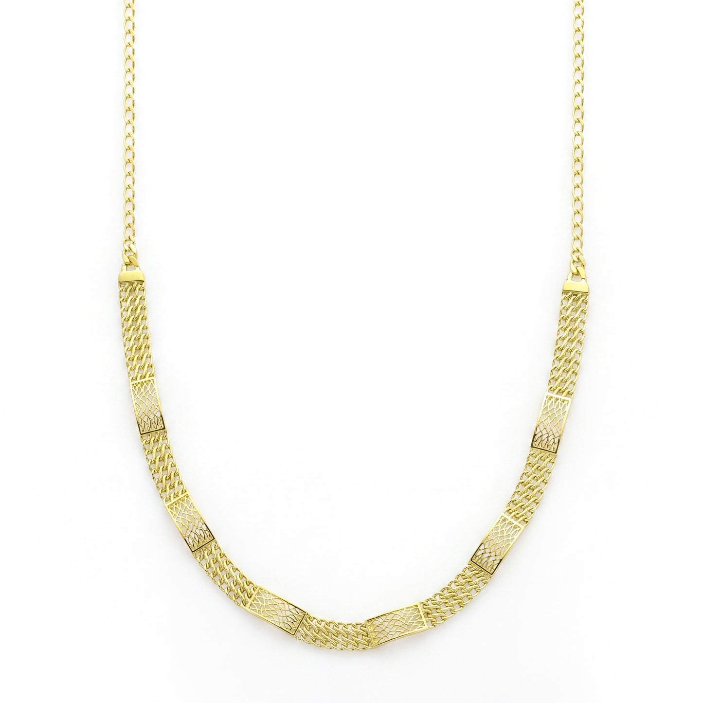 18K Solid Gold Mesh Link Full Set.