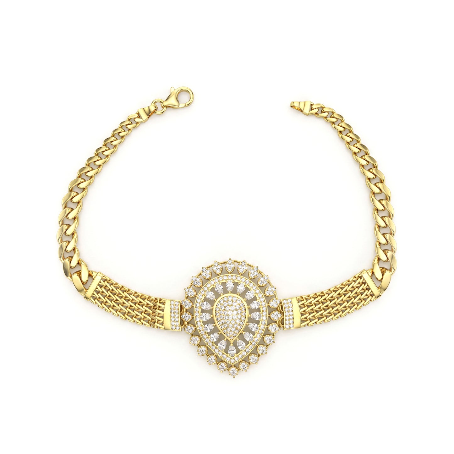 18K Gold Emerald & Zircon Grand Statement Set