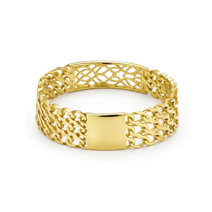 18K Solid Gold Mesh Link Full Set.