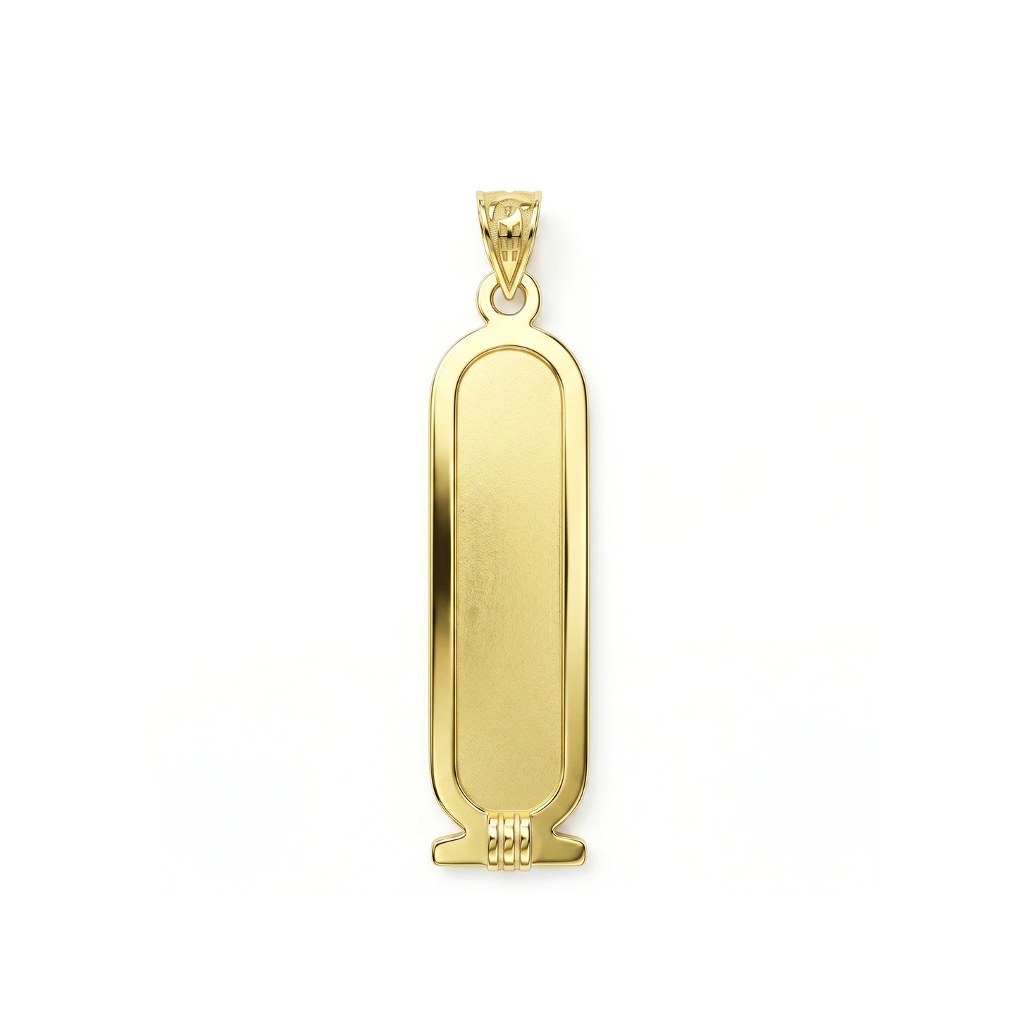 18K Gold Classic Smooth Cartouche Pendant