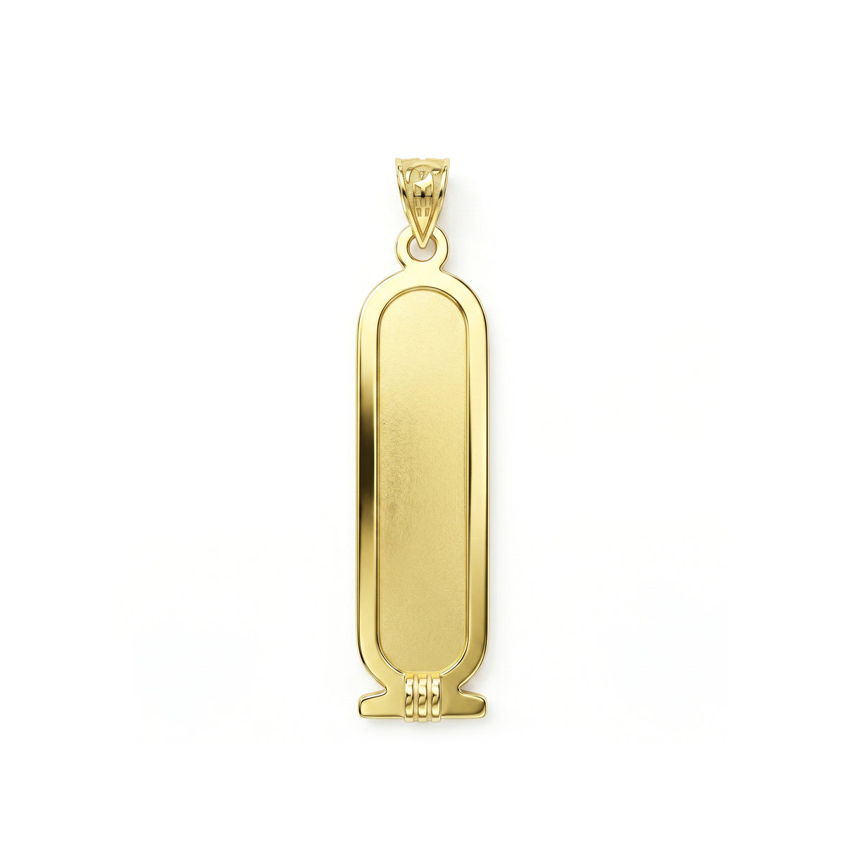 18K Gold Plain Pharaonic Cartouche Pendant