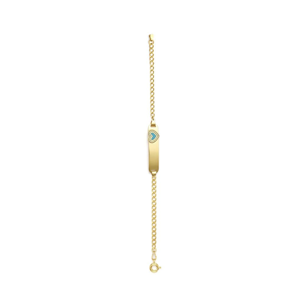 18K Gold Kid's Heart ID Bracelet