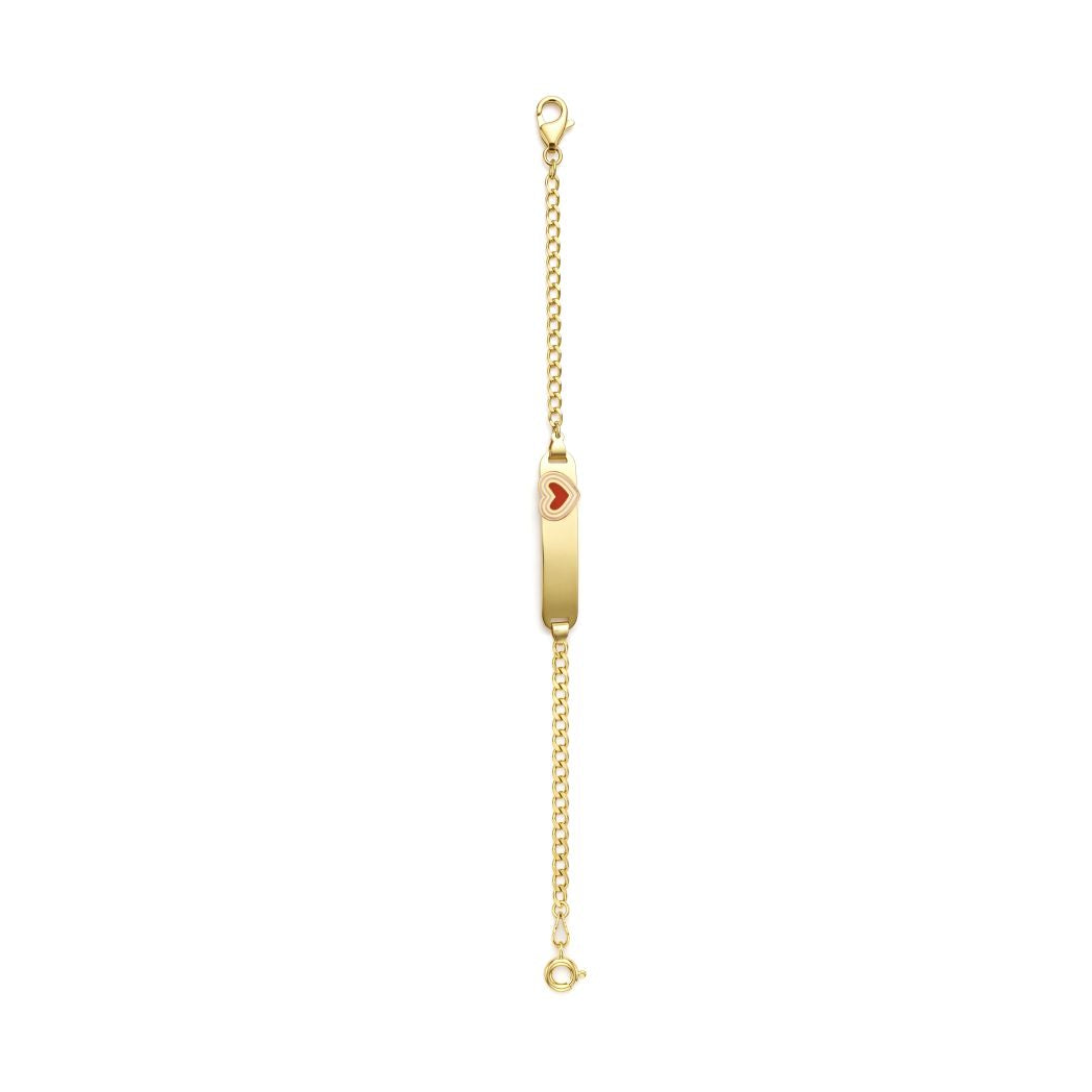 18K Gold Kid's Heart ID Bracelet