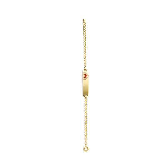 18K Gold Kid's Heart ID Bracelet