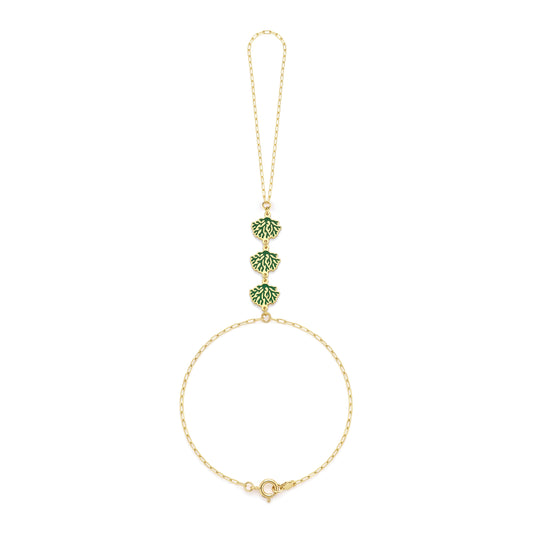 18K Gold Coral Reef Enamel Hand Chain